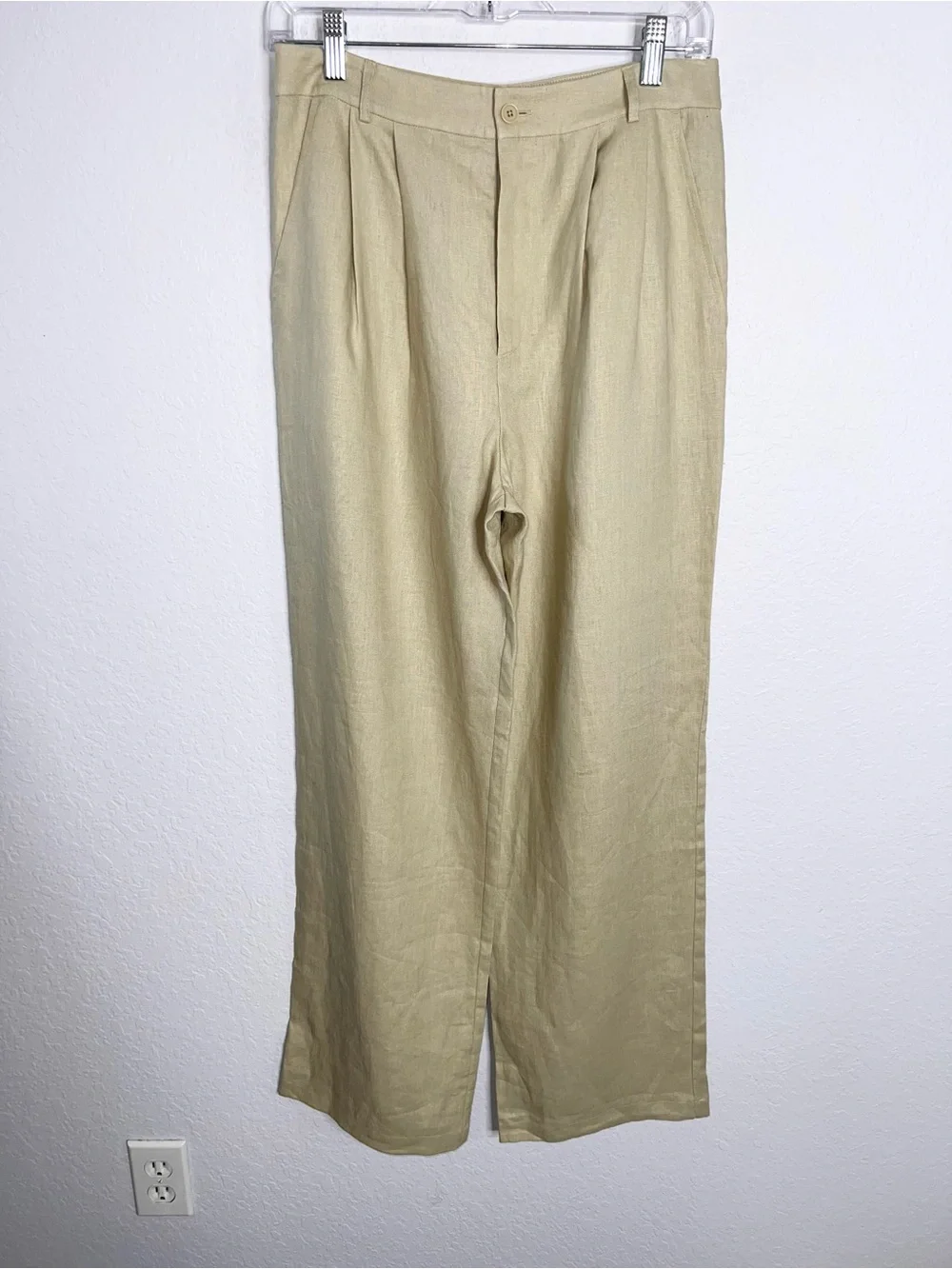 Reformation Vesta Linen Pants Women’s Size 6 Wide Leg Pleated Minimalist Work